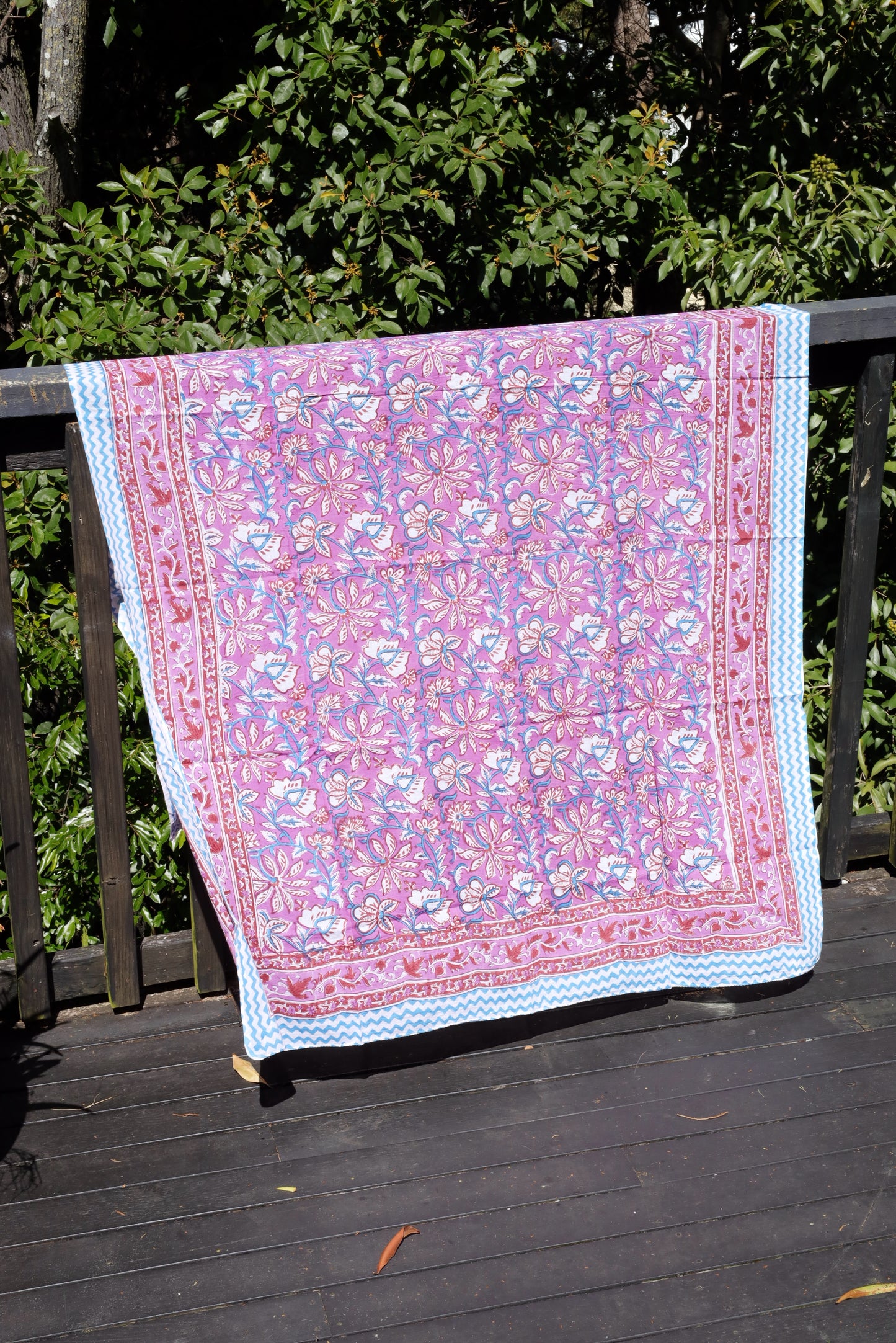 Blockprint Sarong, Violet
