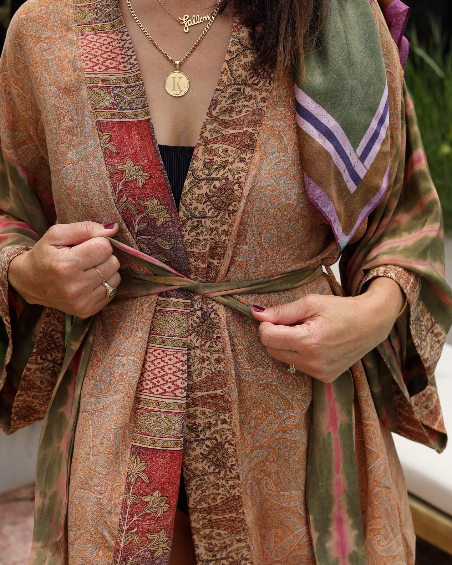 Marigold Silk Robe Col 33, X-SMALL