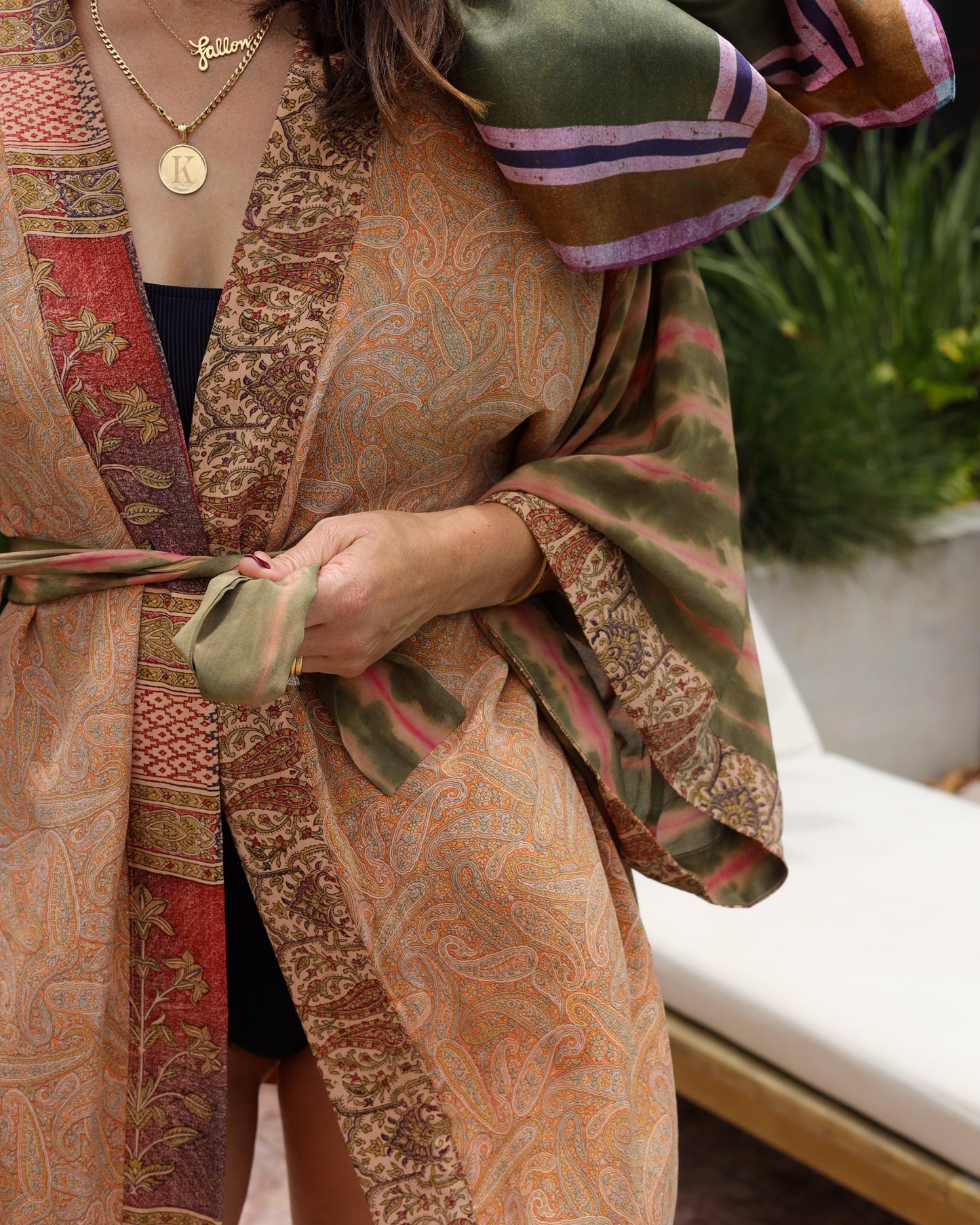 Marigold Silk Robe Col 33, X-SMALL