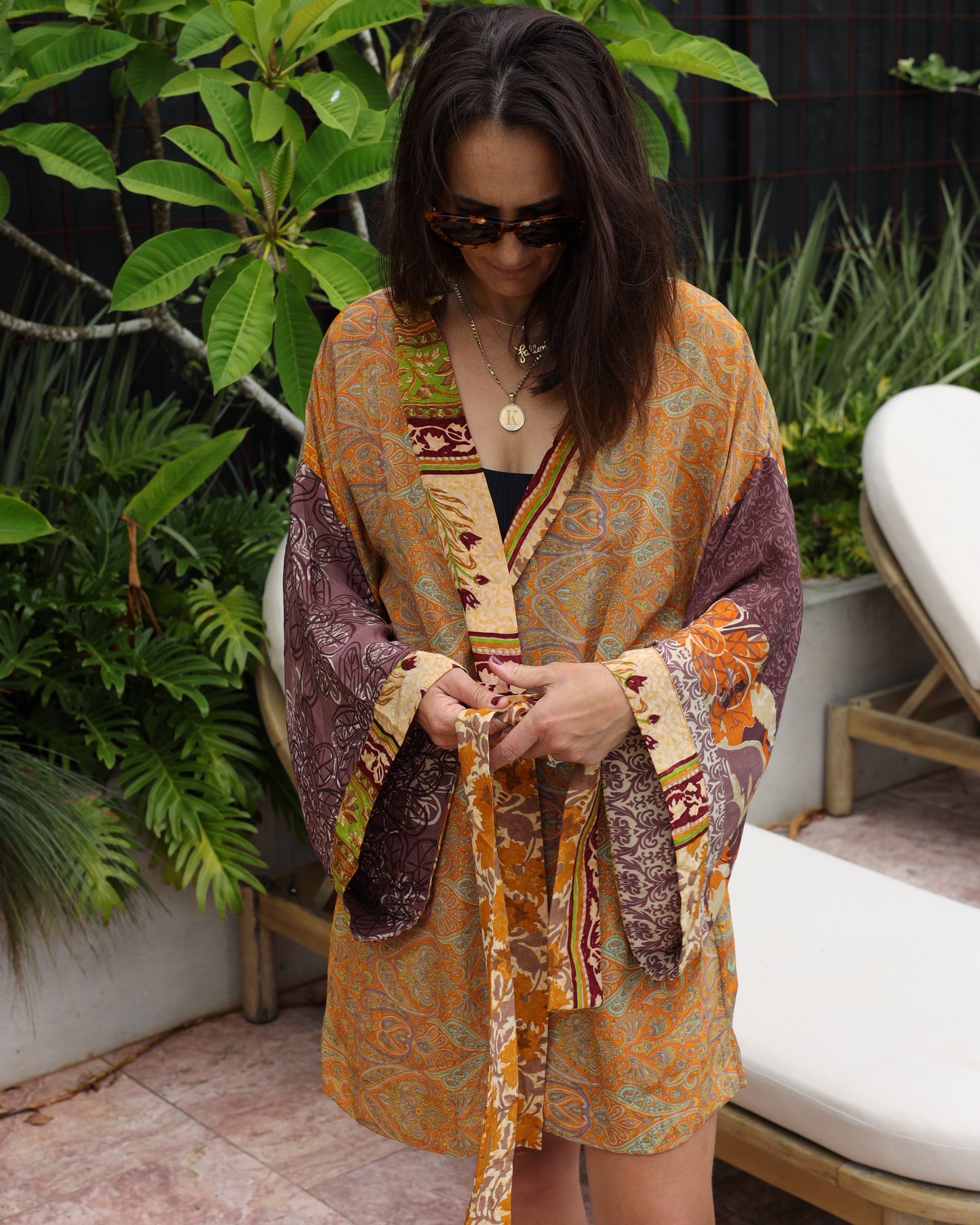 Marigold Silk Robe Col 27, MEDIUM