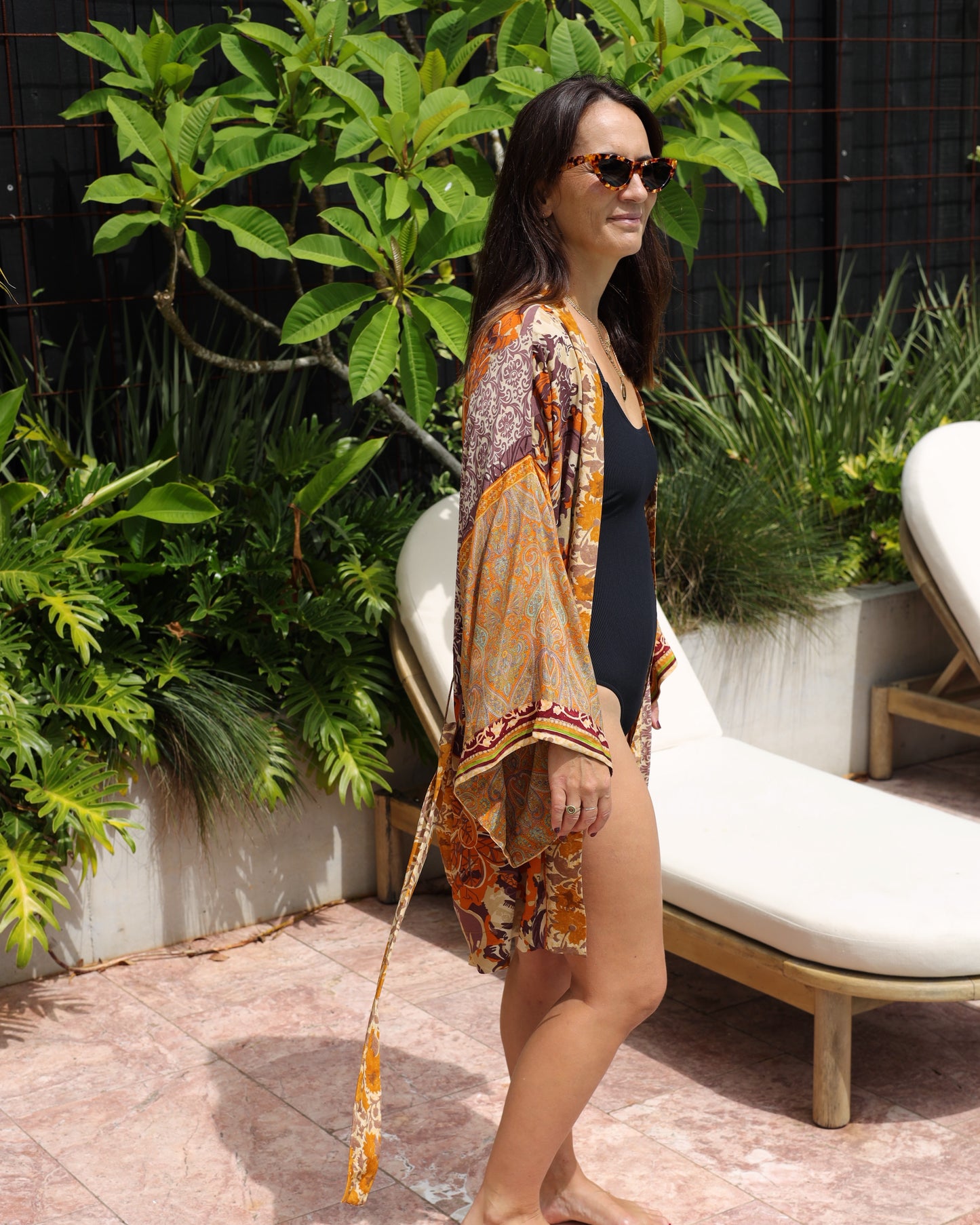 Marigold Silk Robe Col 25, MEDIUM