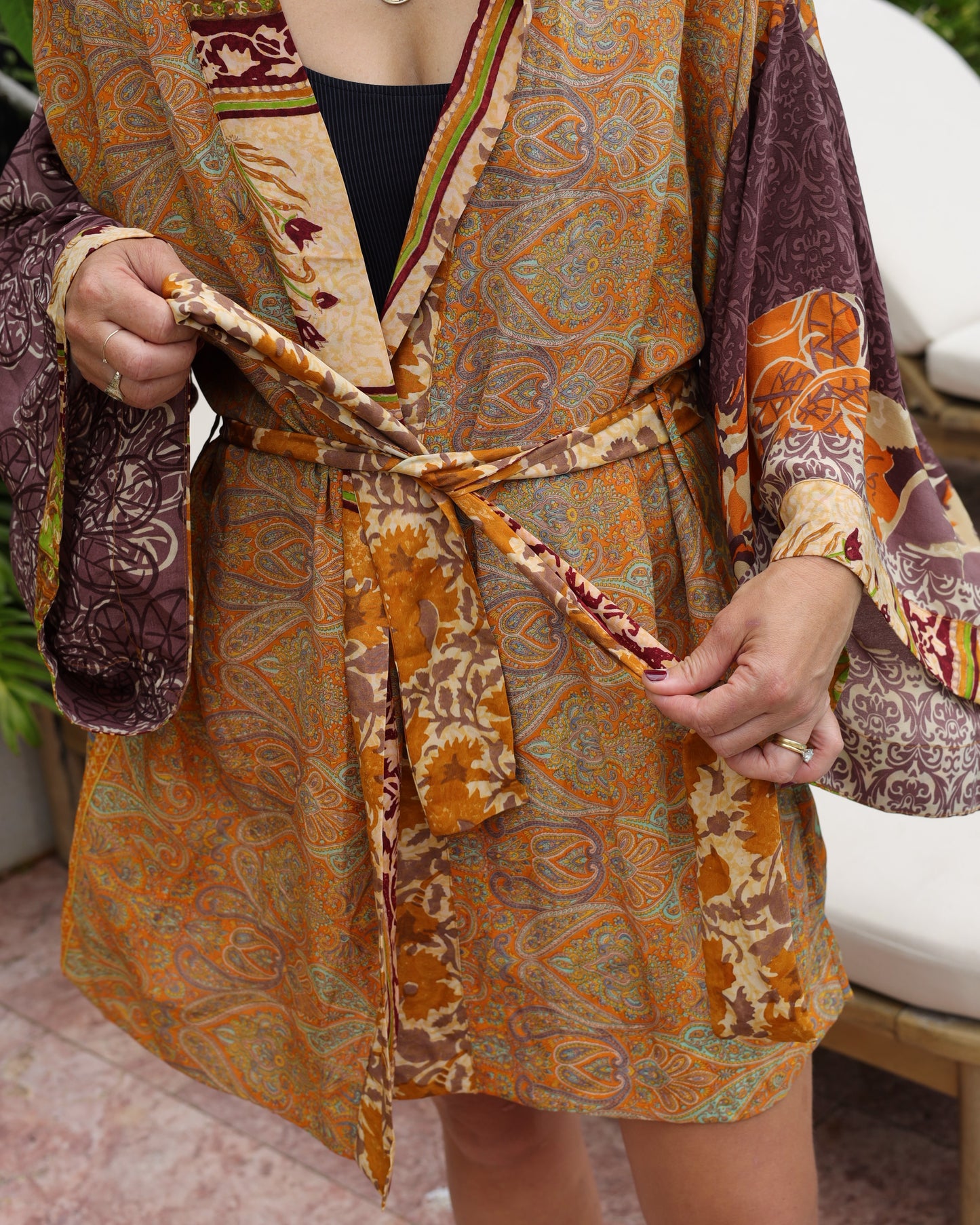 Marigold Silk Robe Col 27, MEDIUM