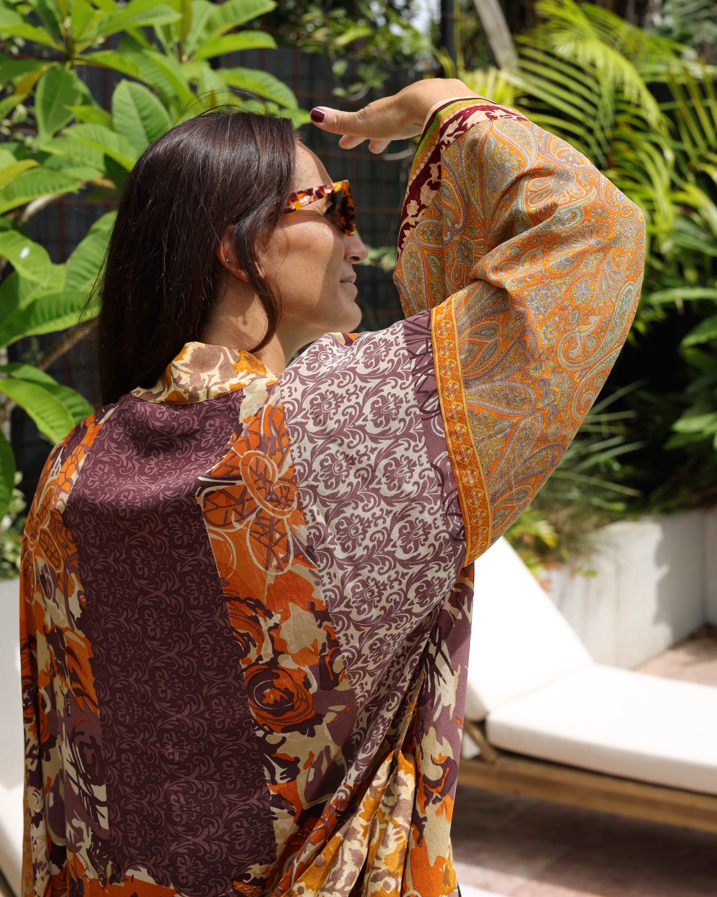 Marigold Silk Robe Col 25, MEDIUM