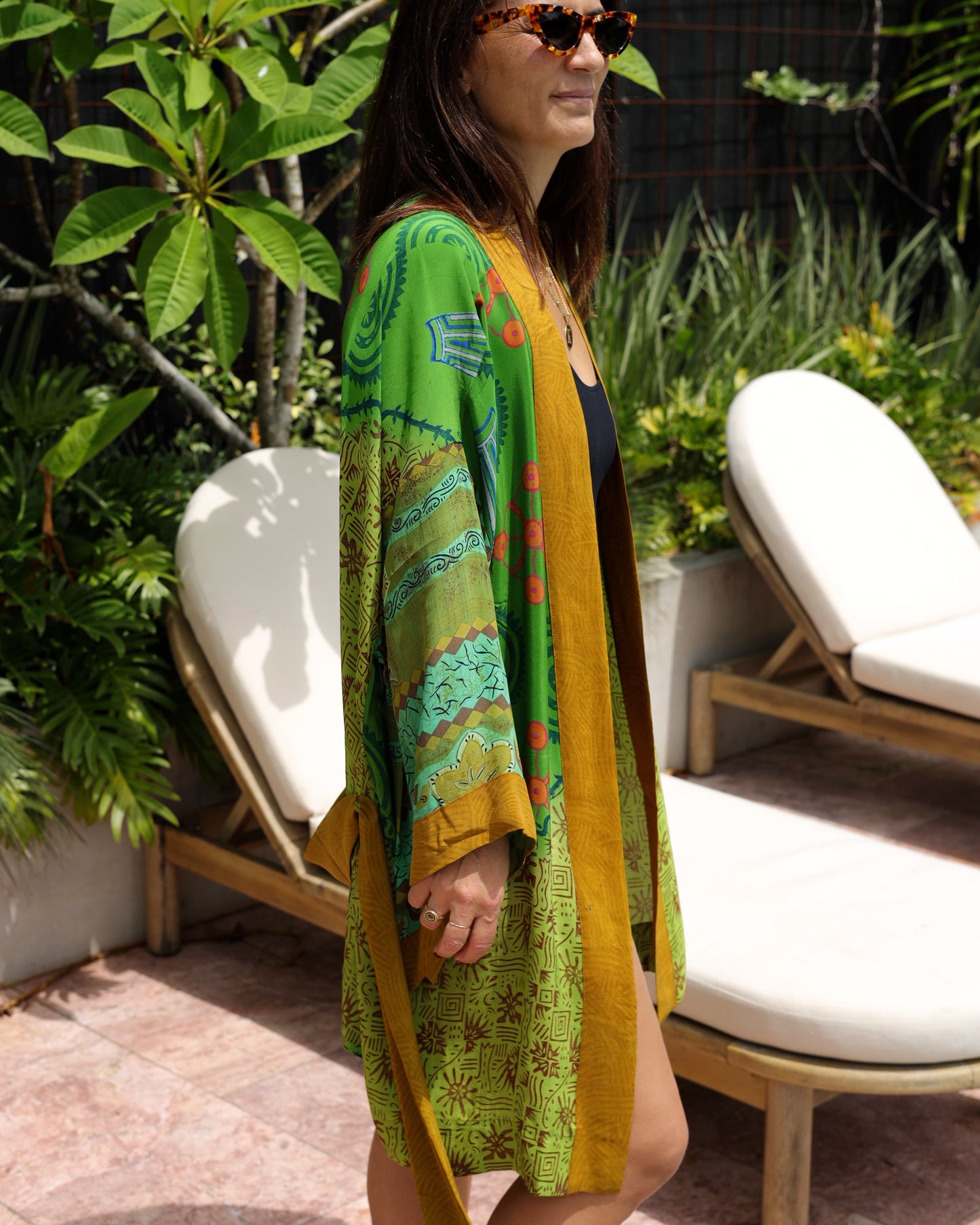 Marigold Silk Robe Col 21, MEDIUM
