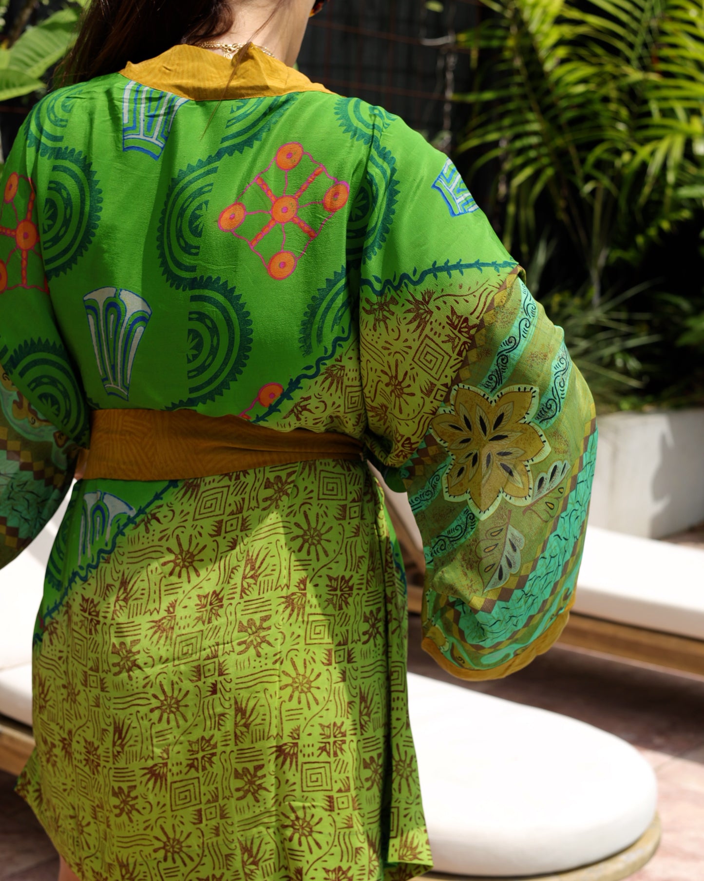 Marigold Silk Robe Col 21, MEDIUM