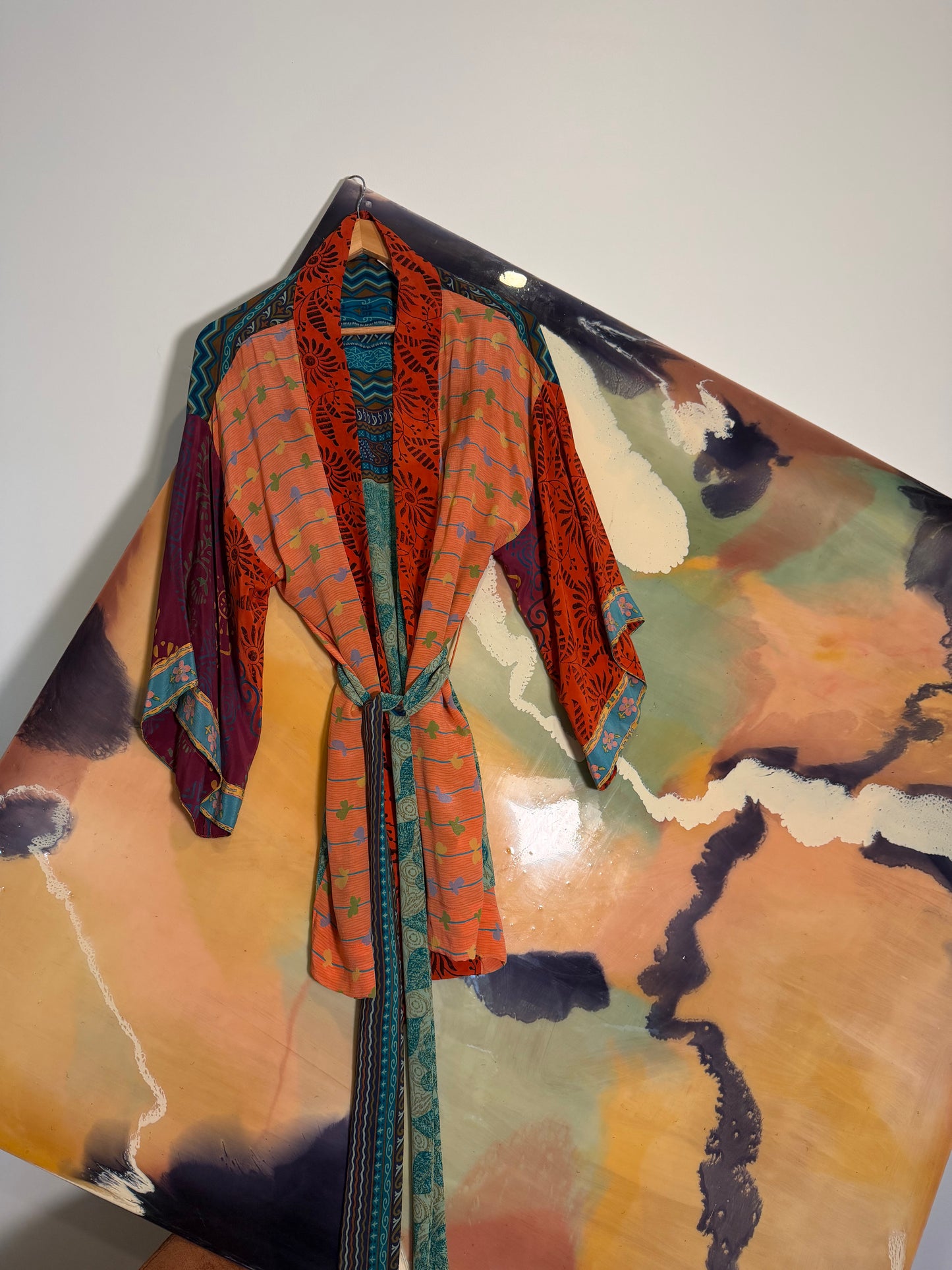 Marigold Silk Robe Col 38,SMALL