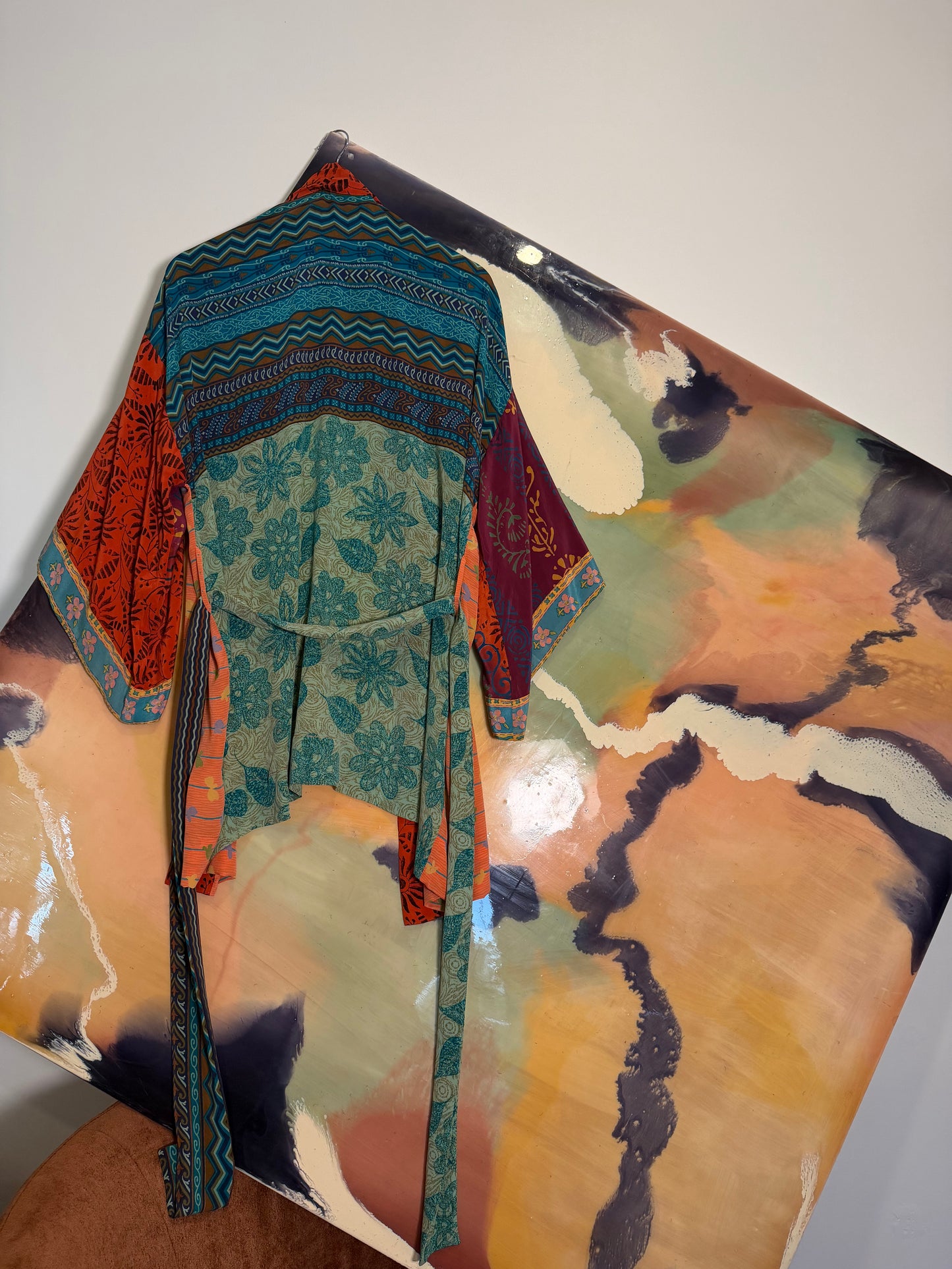 Marigold Silk Robe Col 38,SMALL