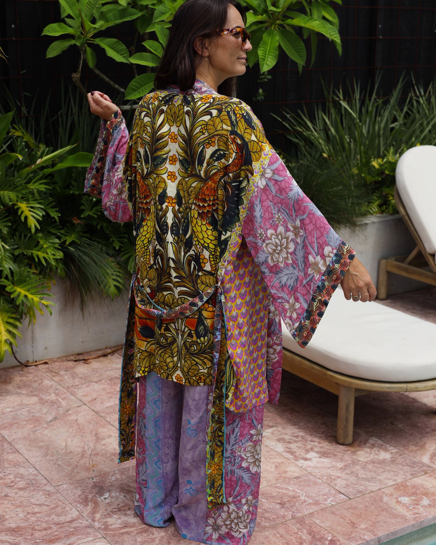 Marigold Silk Robe Col 15, MEDIUM