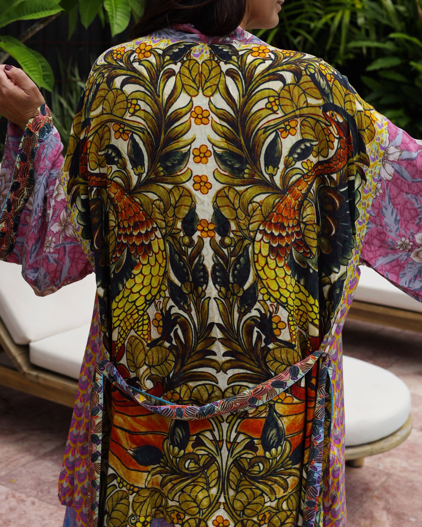 Marigold Silk Robe Col 15, MEDIUM