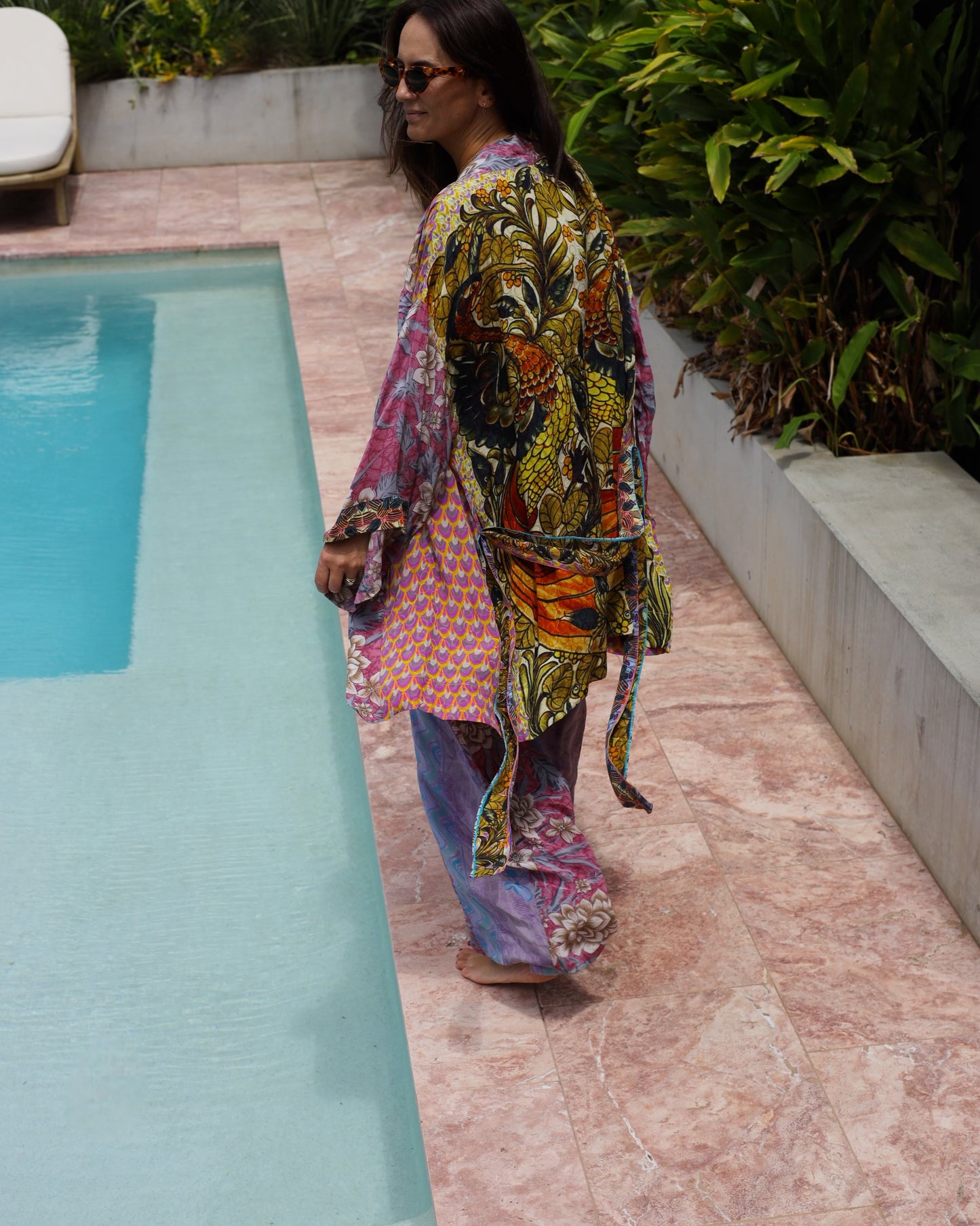 Marigold Silk Robe Col 15, MEDIUM