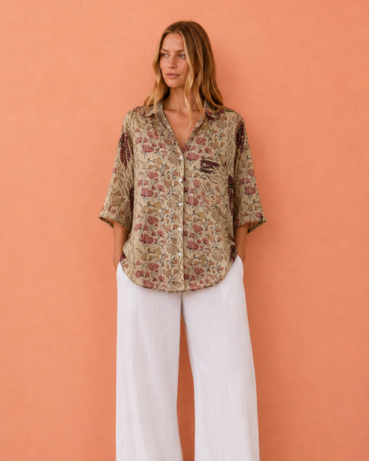 Silk Shirt O/S Col 07