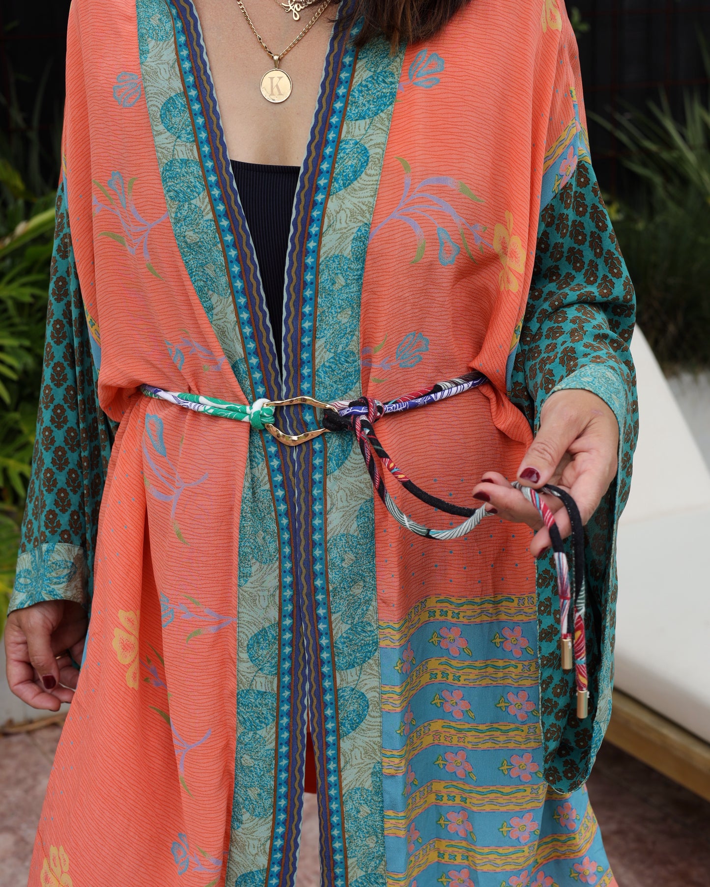 BOHO LINEN TIE BELT