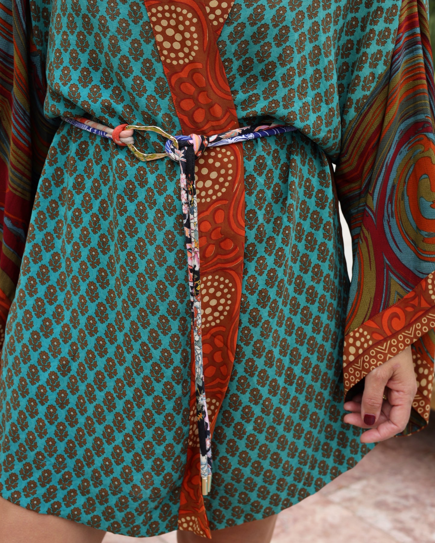 BOHO LINEN TIE BELT