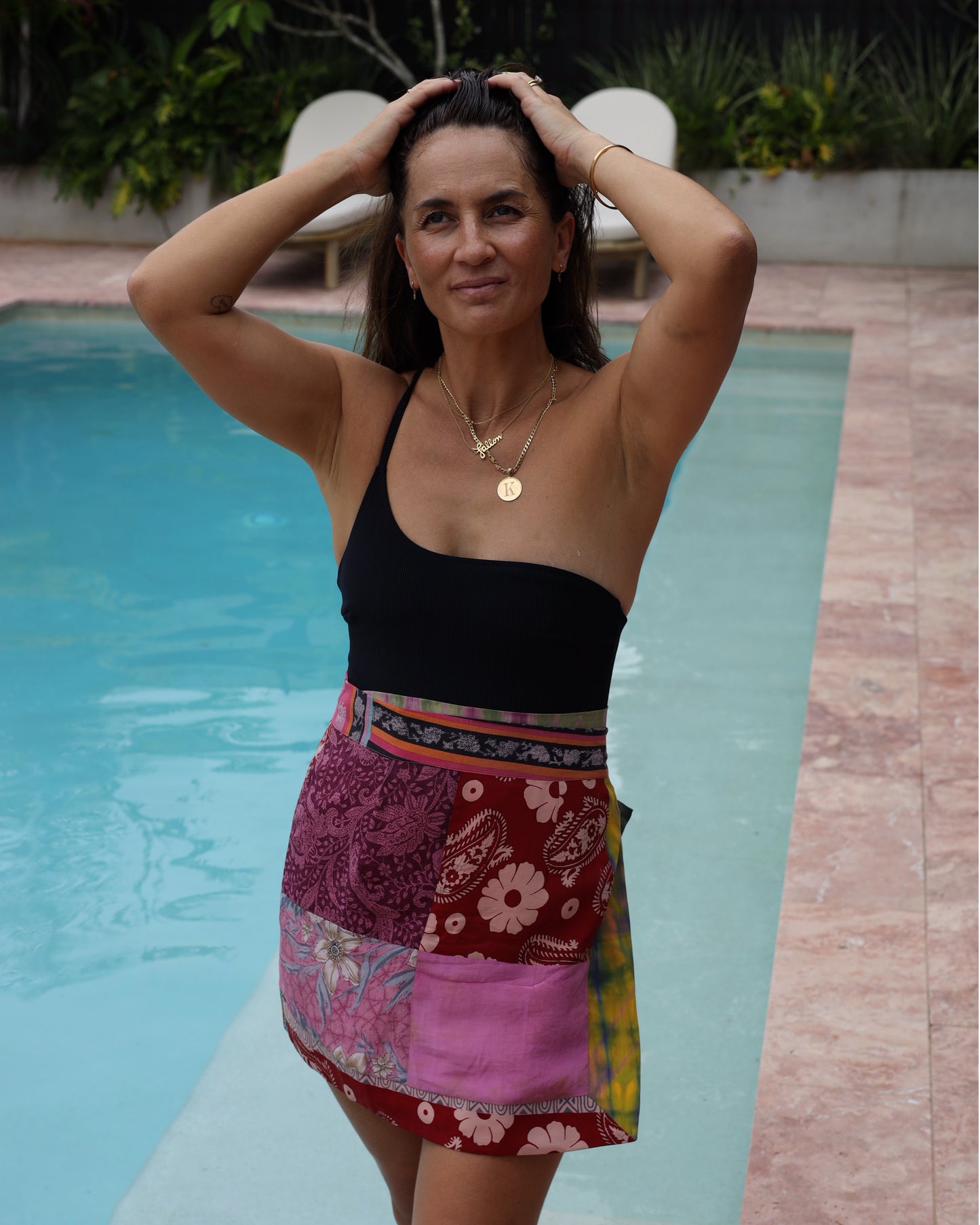 Wrap Skirt Hibiscus 02, O/S