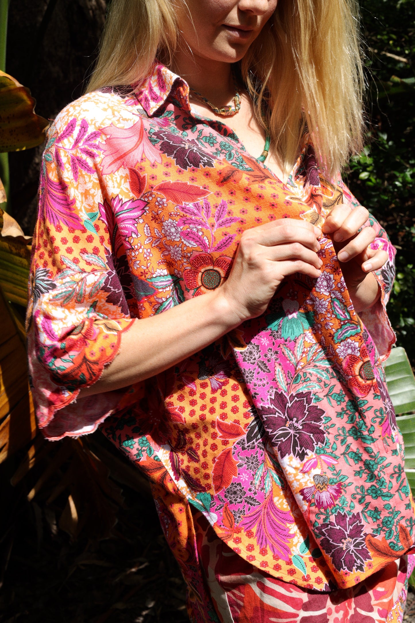 Hibiscus Linen Shirt O/S