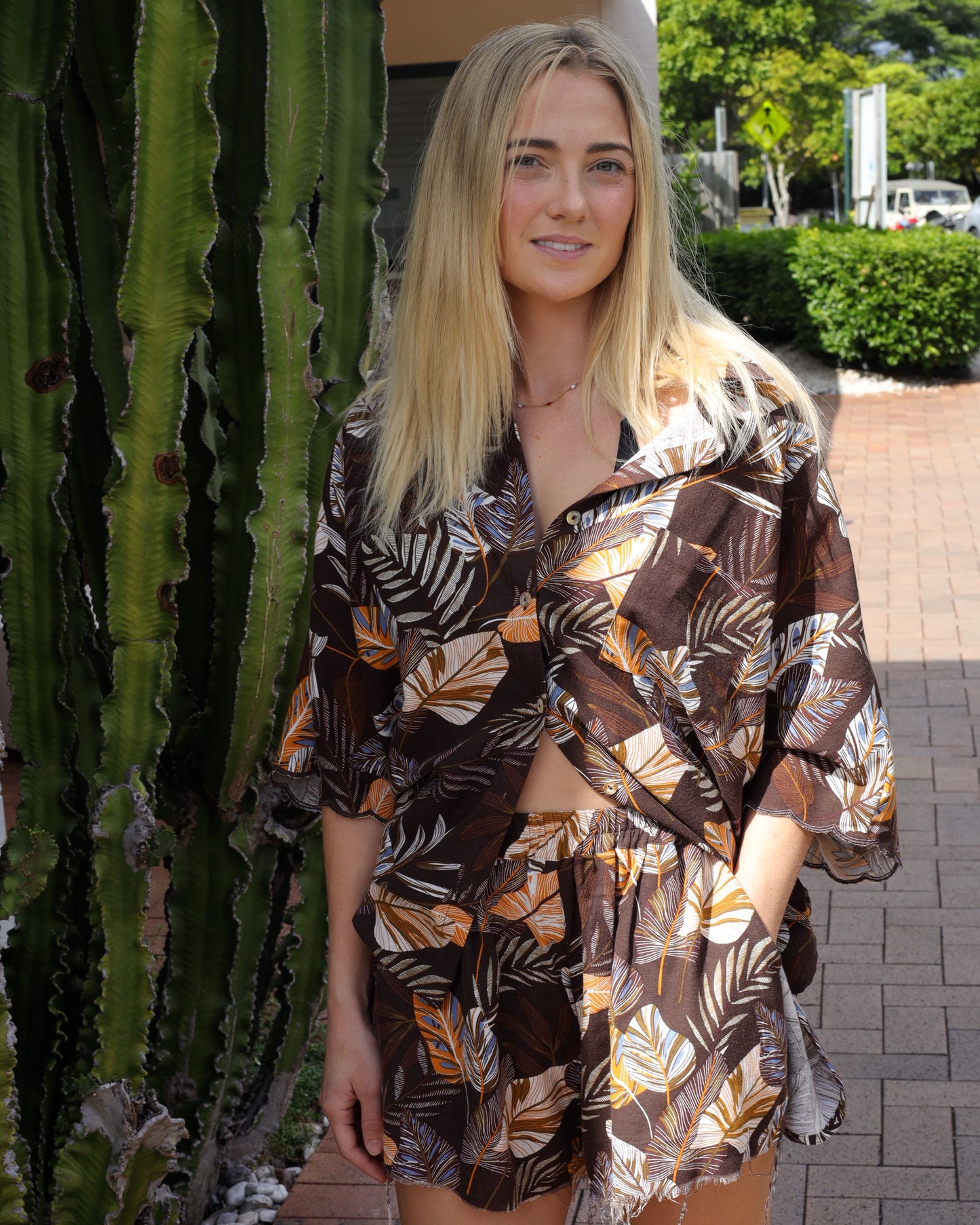Hibiscus Linen Shirt O/S