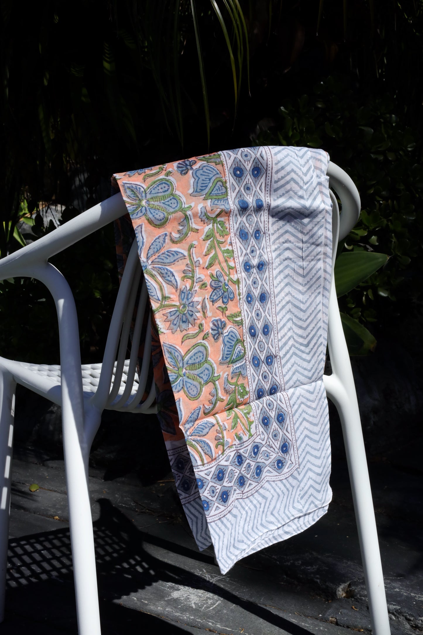 Blockprint Sarong, Peachy