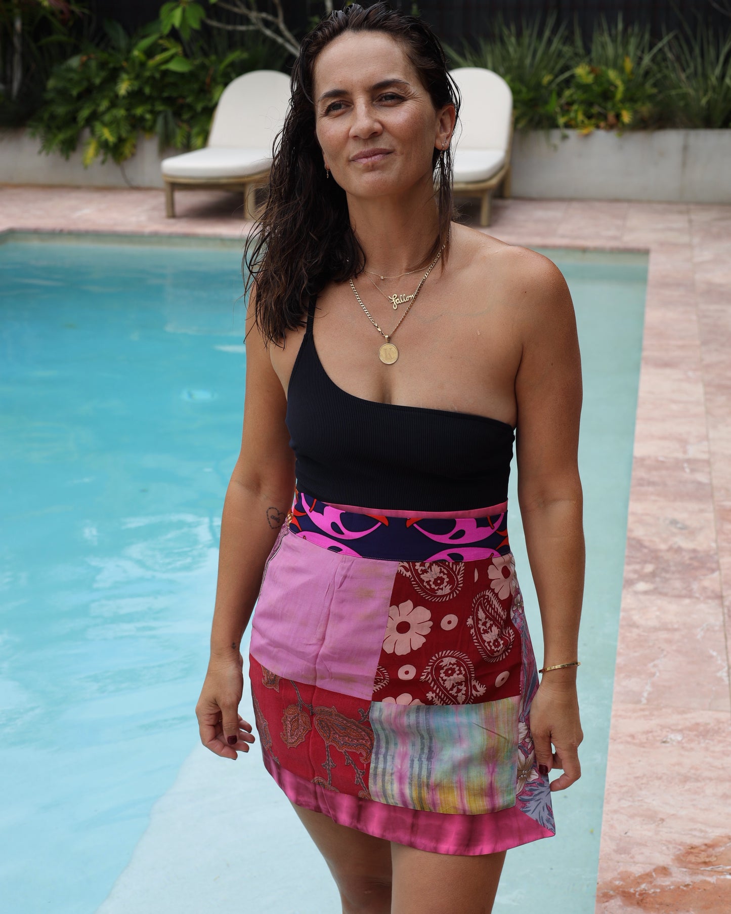 Wrap Skirt Hibiscus 08, O/S