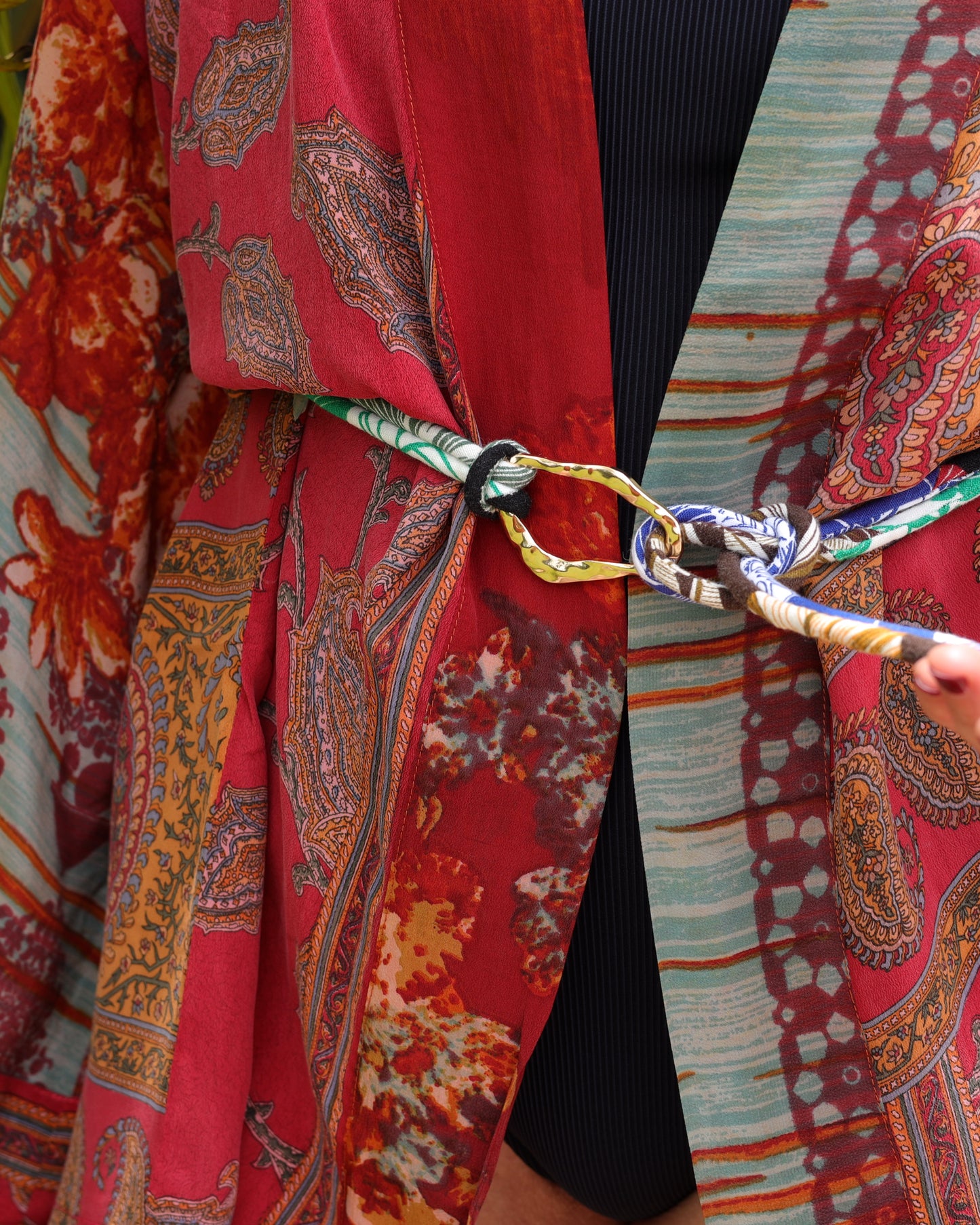 BOHO LINEN TIE BELT